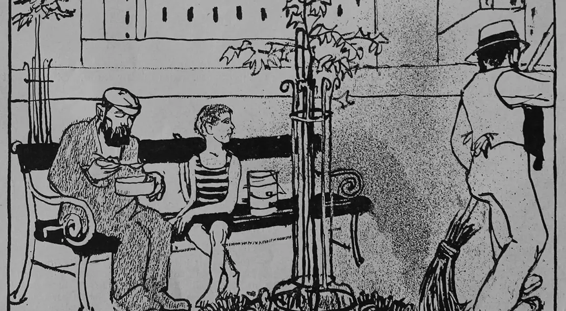 Karikatur im humoristisch-satirischen Arbeiterblatt vom 23. Juli 1912. Reproduktion: Christian Hlavac  