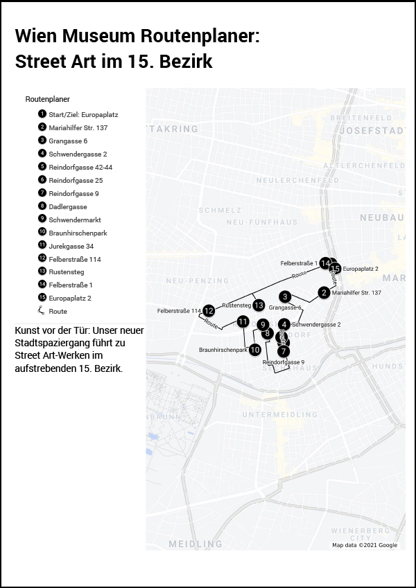 Wien Museum Routenplaner – Streetart im 15 Bezirk  