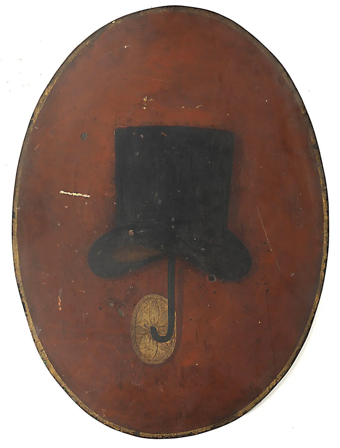 Ladenschild des bürgerlichen Hutmachers Franz Walter im Trattnerhof, 68 x50 cm, 1835, Wien Museum.