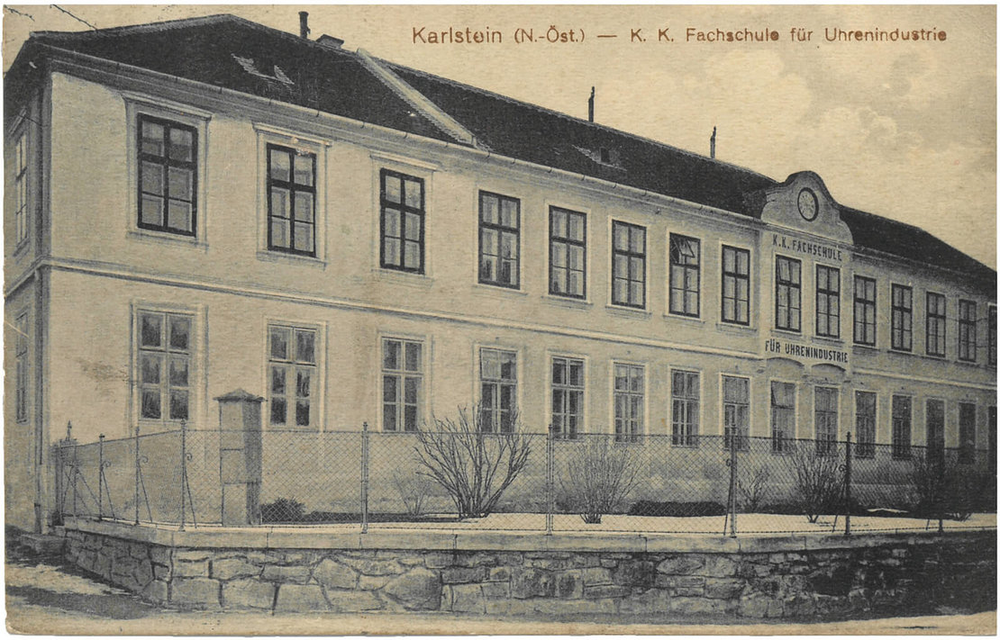 Fachschule für Uhrenindustrie in Karlstein an der Thaya, um 1900 