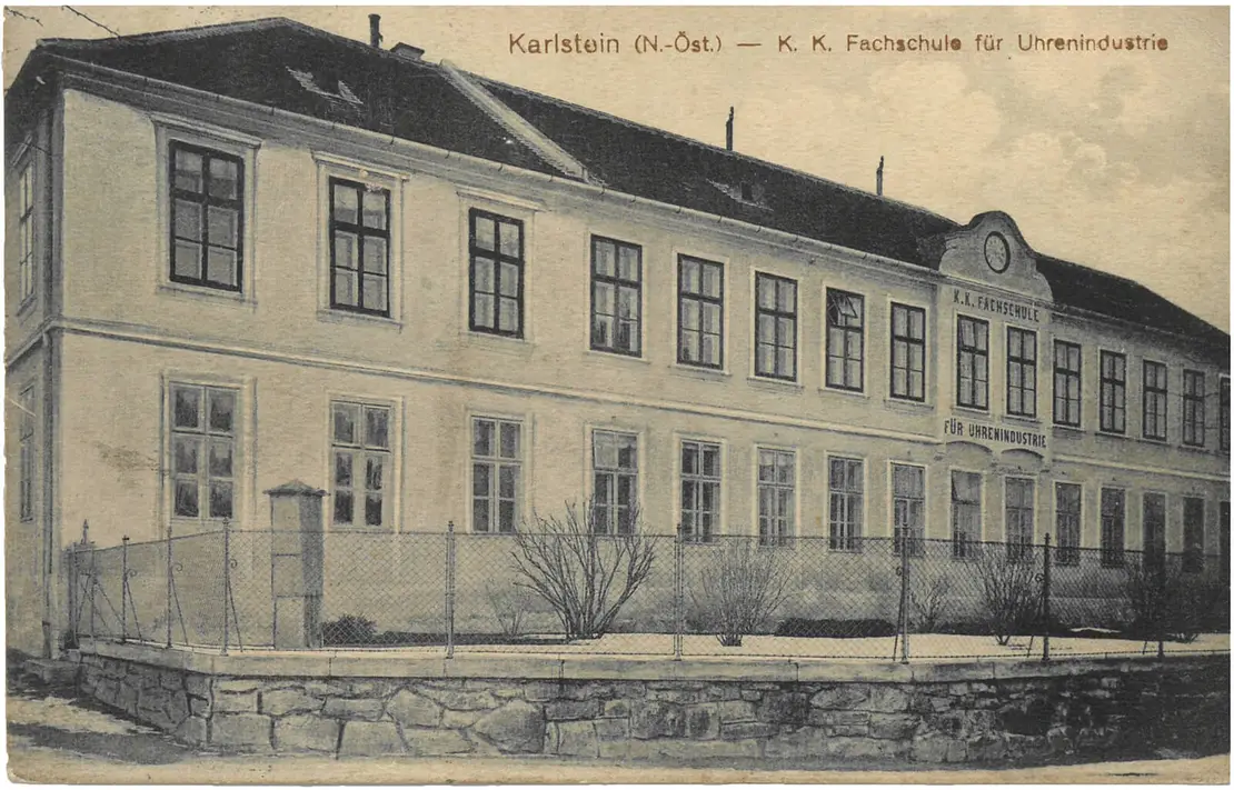 Fachschule für Uhrenindustrie in Karlstein an der Thaya, um 1900