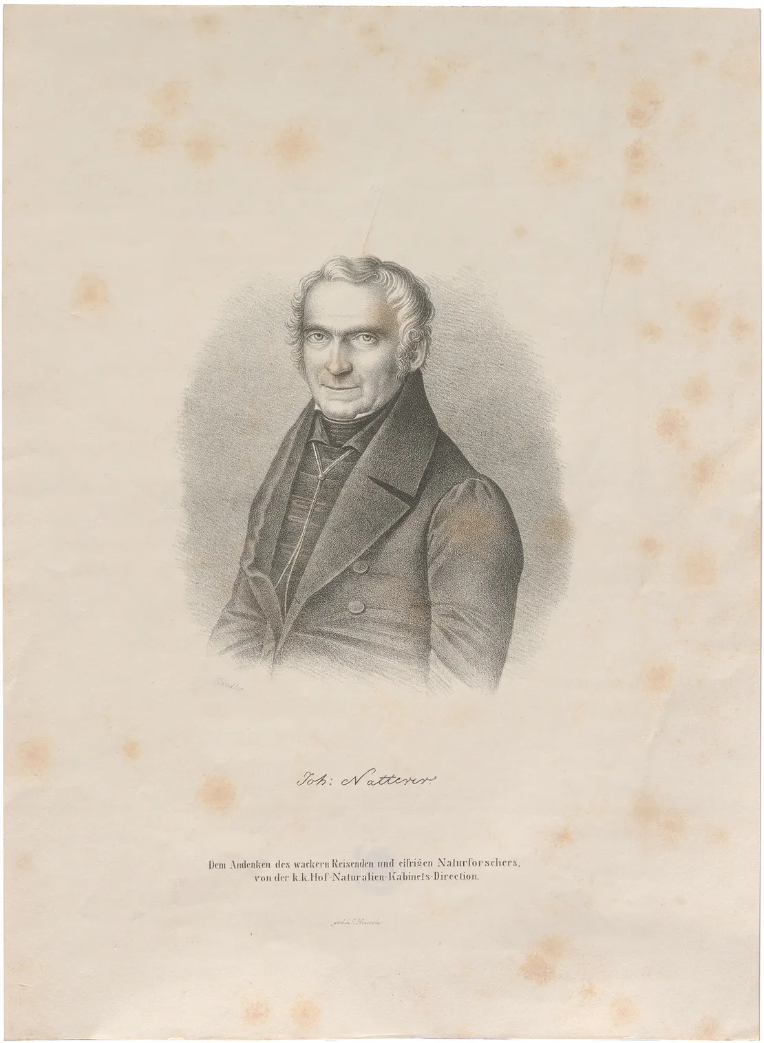 Michael Sandler: Johann Natterer, um 1840, Wien Museum, IN W 4895