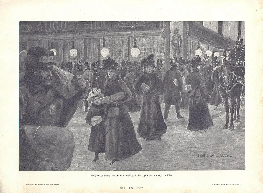 Illustration Goldener Sonntag, Österreichische Illustrierte Zeitung, 23. Dezember 1900