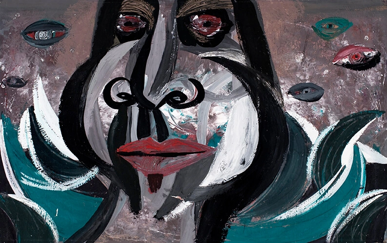 Lieselott Beschorner: O.T. (Irene Pribil), 1956, Tempera auf Karton, Wien Museum, LB 1780  