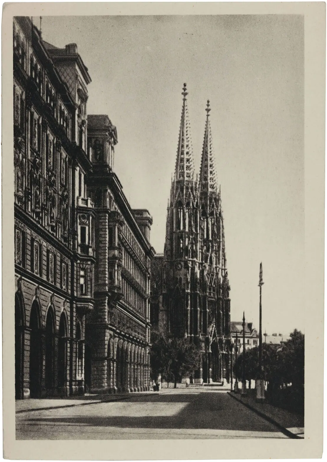 Blick auf die Votivkirche, Ansichtskarte, 1950, Wien Museum