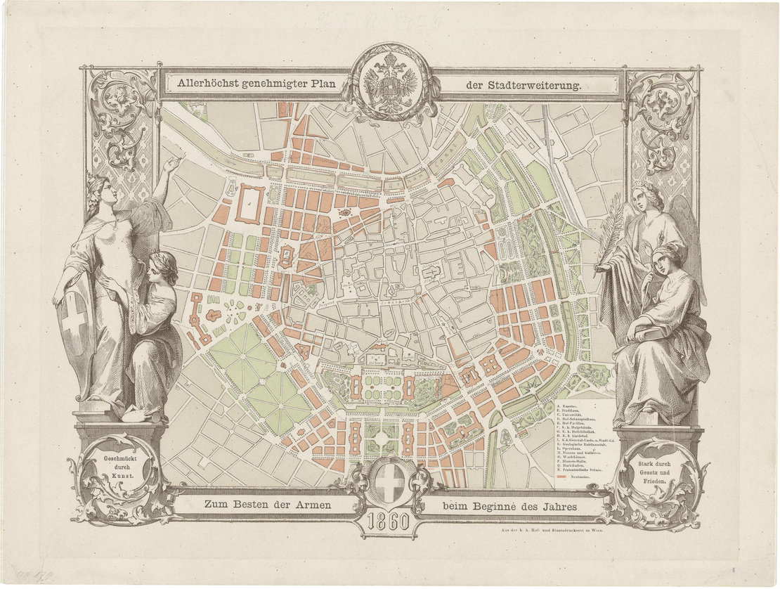 „Allerhöchst genehmigter Plan der Stadterweiterung“, 1860, Wien Museum 