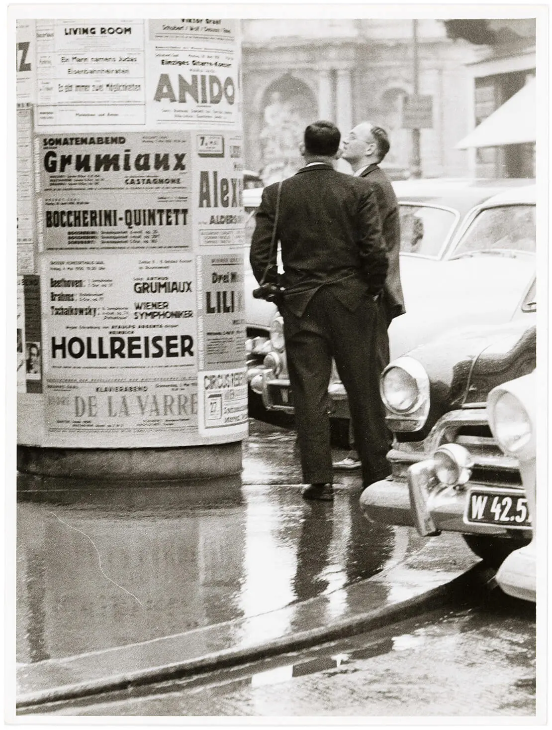 Heinrich Steinfest: Straßenszene bei der Wiener Albertina, 1956, Wien Museum  