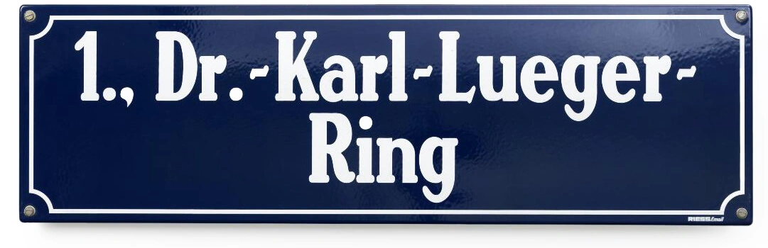 Im Jahr 2012 abmontiert: Straßenschild vom Lueger-Ring, Wien Museum