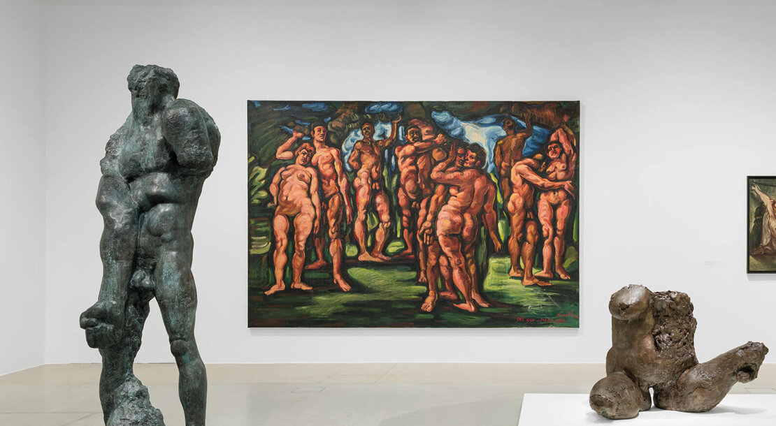 Fritz Martinz' „Großer Liebesgarten“ (1959–60) in der Ausstellung „Wirklichkeit als Haltung“ im musa, Foto: Klaus Pichler