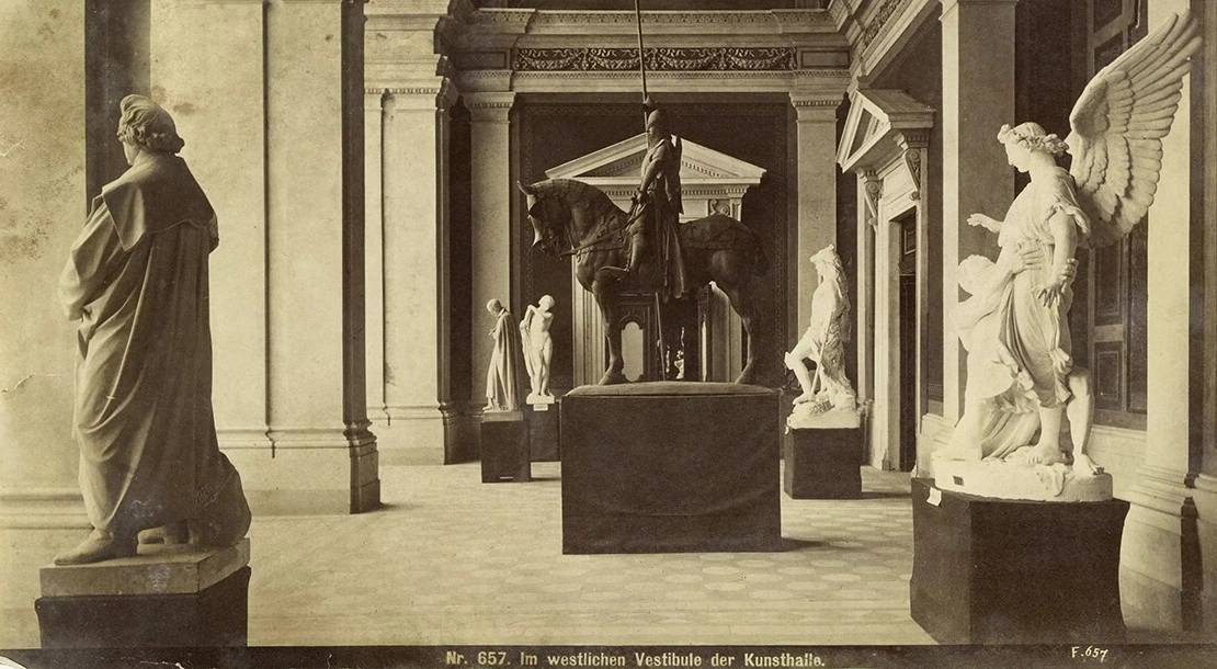 Weltausstellung 1873: Kunsthalle, westliches Vestibül, Foto: Josef Löwy, Wien Museum
