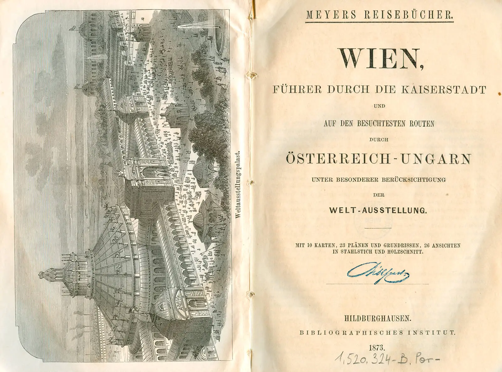 Titelblatt des Wien-Führers aus der Reihe Meyer’s, 1873, Österreichische Nationalbibliothek