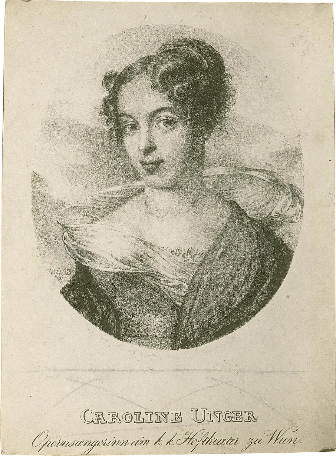 Caroline Unger, Lithographie von Ferdinand von Lütgendorff, 1823, Beethoven-Haus Bonn  