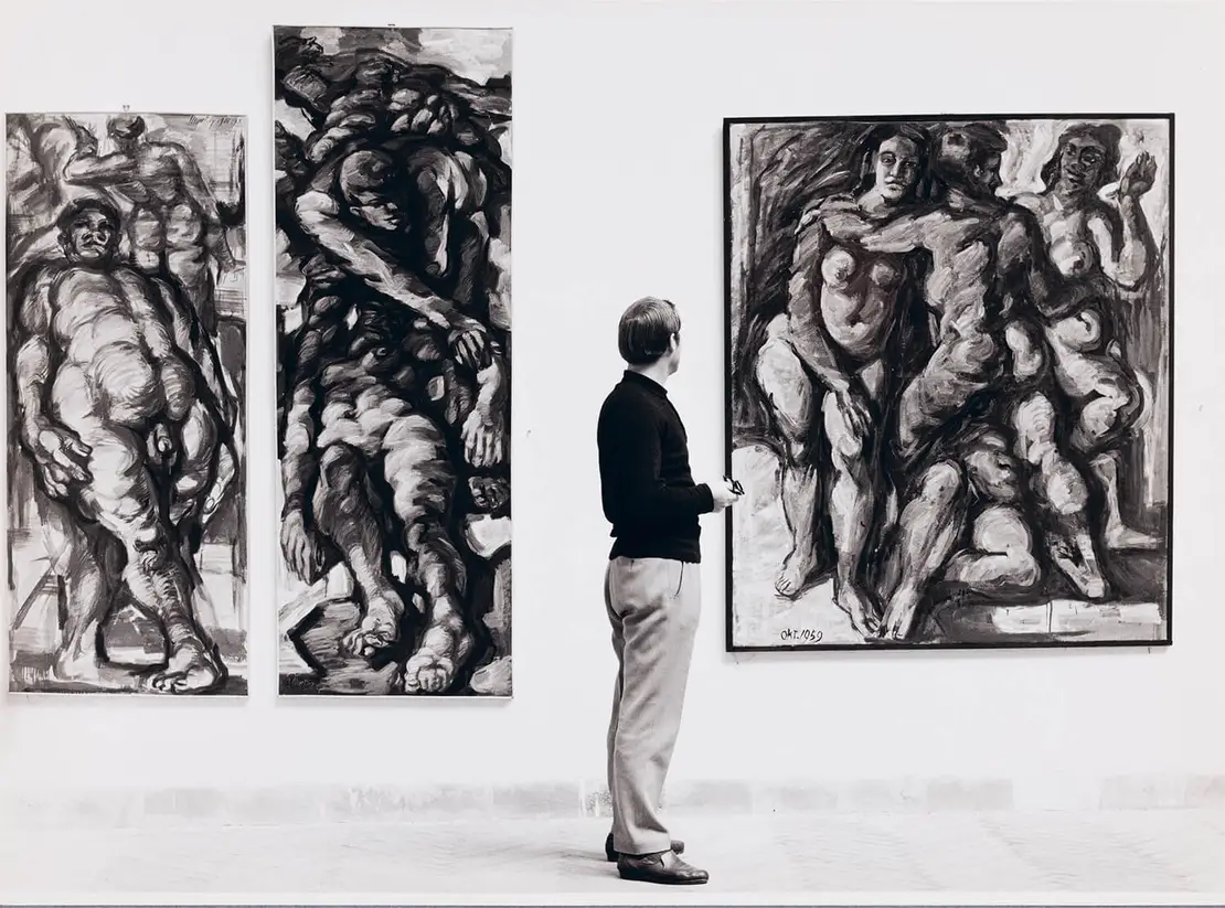 Fritz Martinz im Französischen Saal, Künstlerhaus, 1962, Foto: Helmut Baar, Dorothea Martinz  