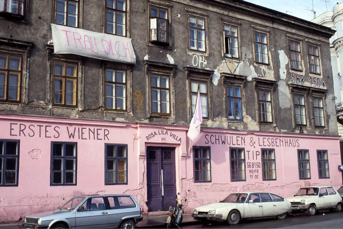 Rosa-Lila-Villa, Linke Wienzeile, um 1986, APA-Images / brandstaetter images / Votava  