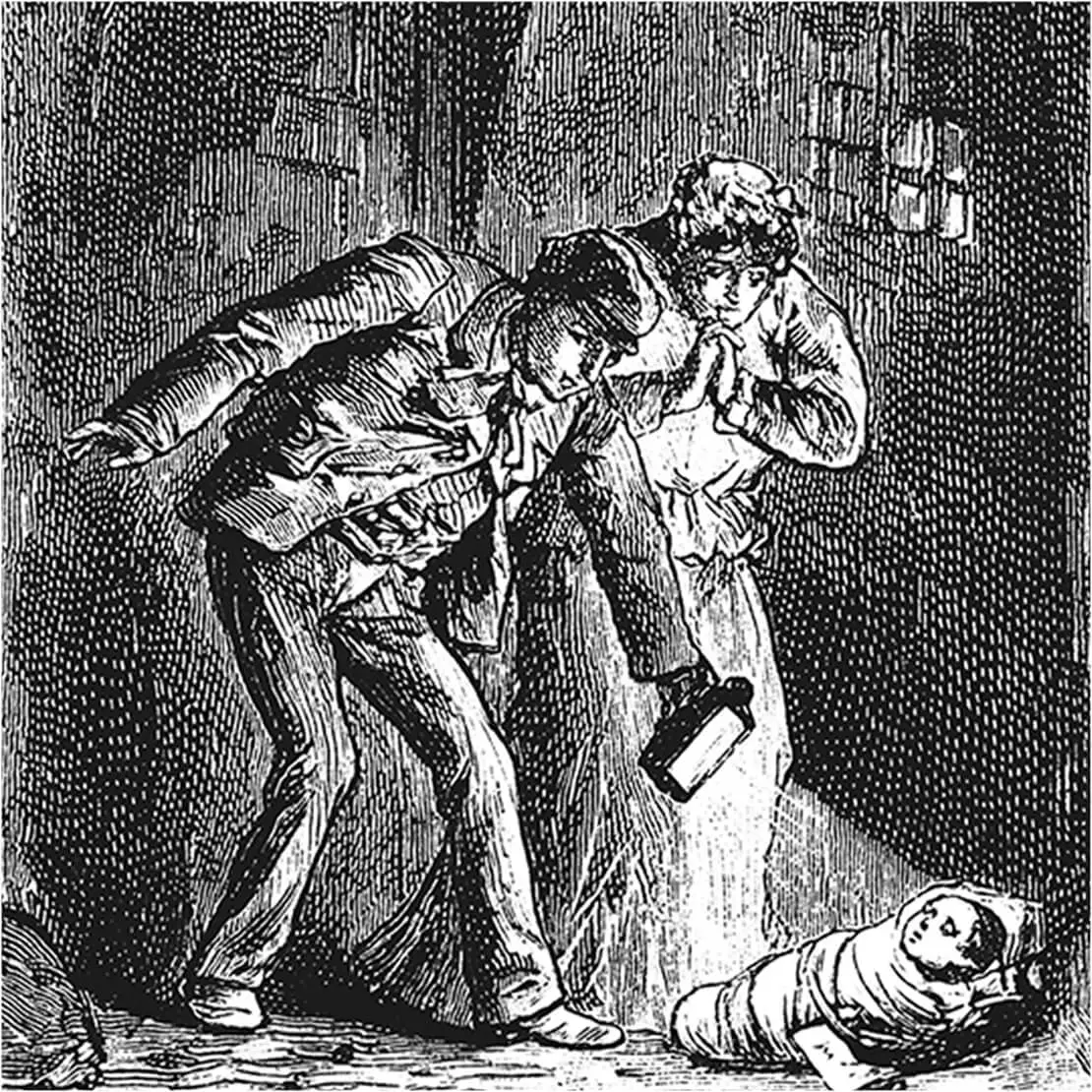 Gustav Zafaurek, Wiener Bilder (Ausschnitt): Aus der Niederösterreichischen Landes-Findelanstalt, Illustrirte Zeitung (Ausschnitt), 15. Mai 1886, Bezirksmuseum Josefstadt