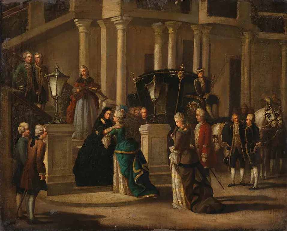 Abschied der Kaiserin Maria Theresia von ihrer Tochter Marie Antoinette, um 1780. Birgit und Peter Kainz, Wien Museum  