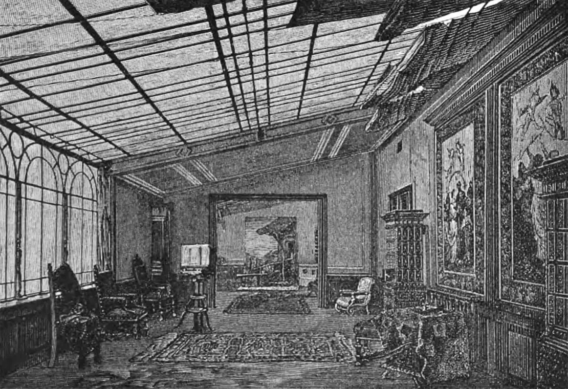 Einblick in das Atelier Graben 19, in: Franz Stolze, Die Werkstatt und das Handwerkszeug des Photographen, Halle 1898, S. 45, Fig. 58