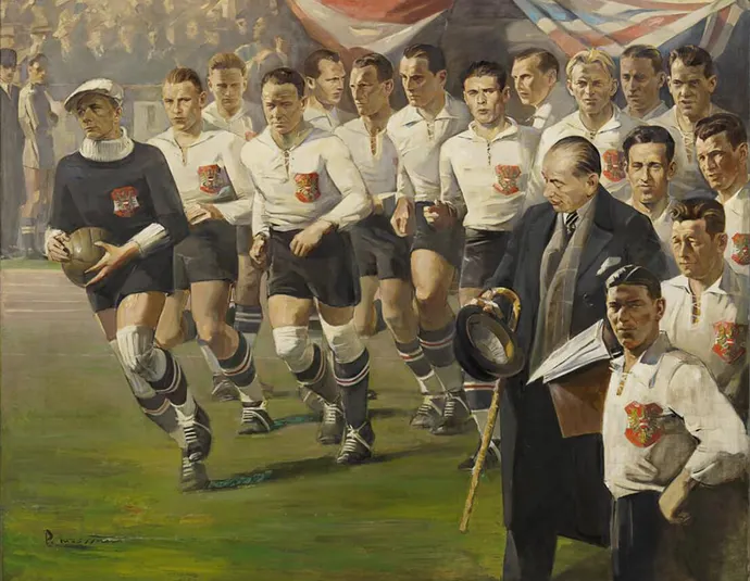 Paul Meissner: Das Wunderteam, 1948, Öl auf Holz, Wien Museum