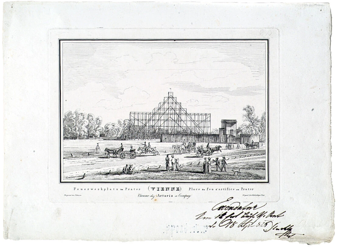 Das Feuerwerksgerüst im Prater, 1826, Wien Museum  