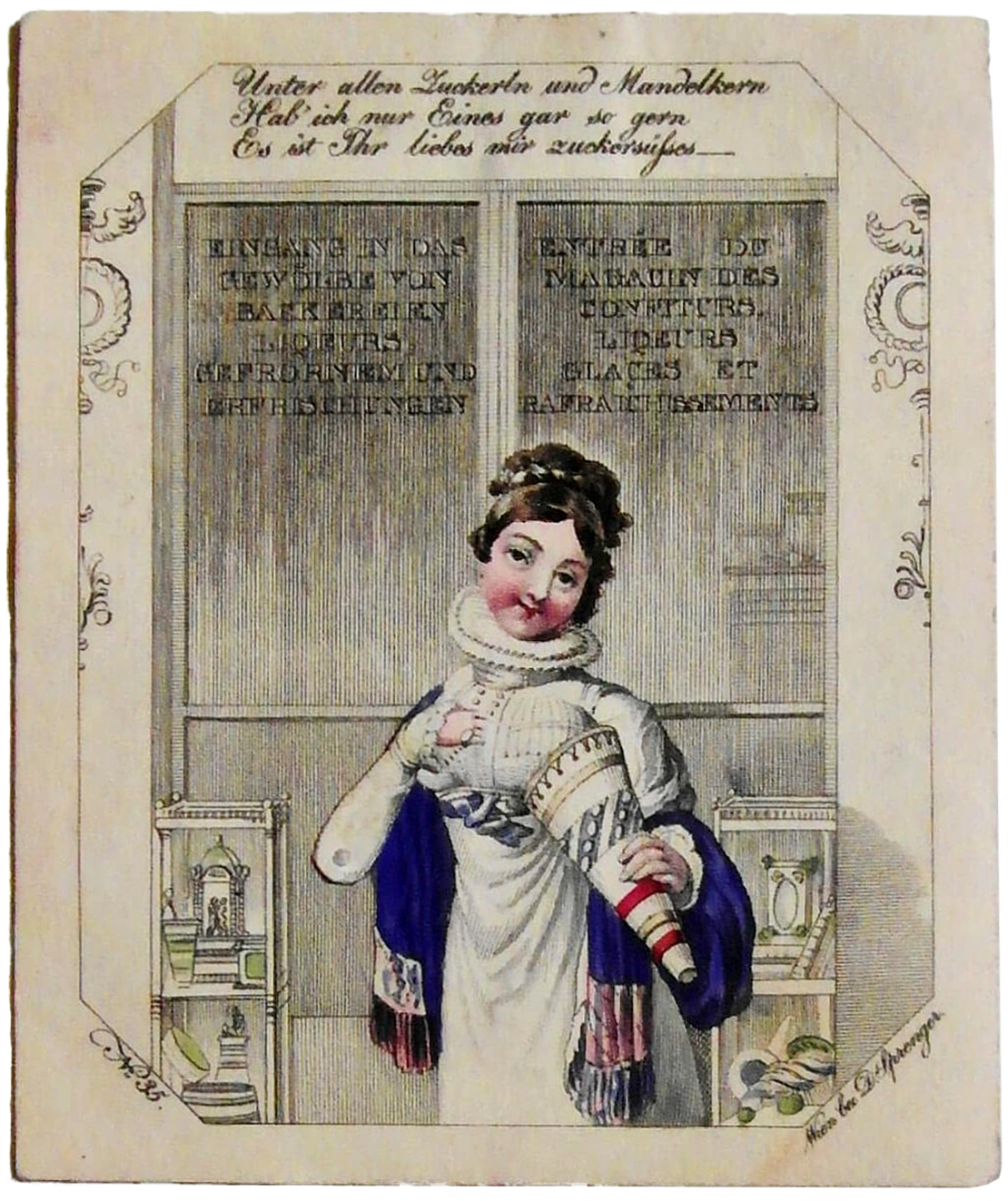 Mädchen vor einem Zuckerbäckergeschäft, Anfang 19. Jh., Wien Museum