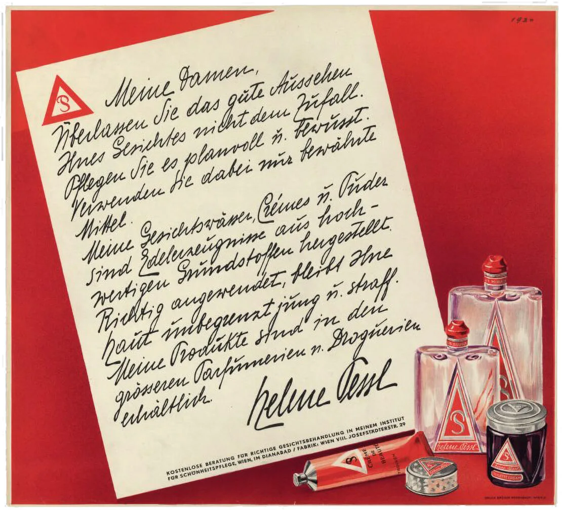 Werbeplakat für Kosmetika von Helene Pessl, 1930, © Wienbibliothek im Rathaus, Plakatsammlung  