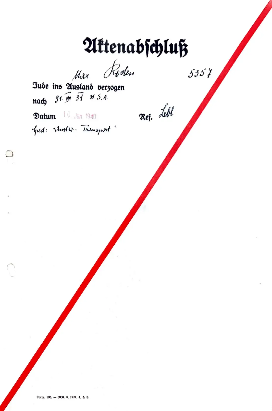 Aus dem Vermögensverzeichnis von Max Roden, 1938, Österreichisches Staatsarchiv, Signatur AT-OeStA/ AdR/ E-uReang/ VVSt/ VA/ 5357   