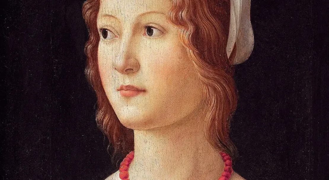 Domenico Ghirlandaio (1448-1494): Ritratto di giovane donna (Ausschnitt), ca. 1490, Museu Calouste Gulbenkian, Foto: Wikimedia Commons  