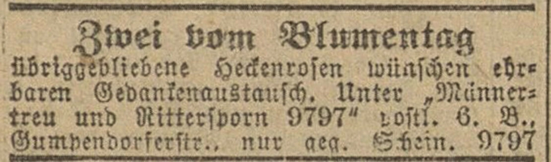 Annonce aus dem „Neuen Wiener Tagblatt“, 18. Mai 1911, ANNO/ÖNB  