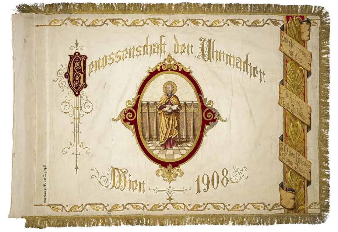 Fahne der Uhrmachergenossenschaft, Wien Museum, Foto: TimTom