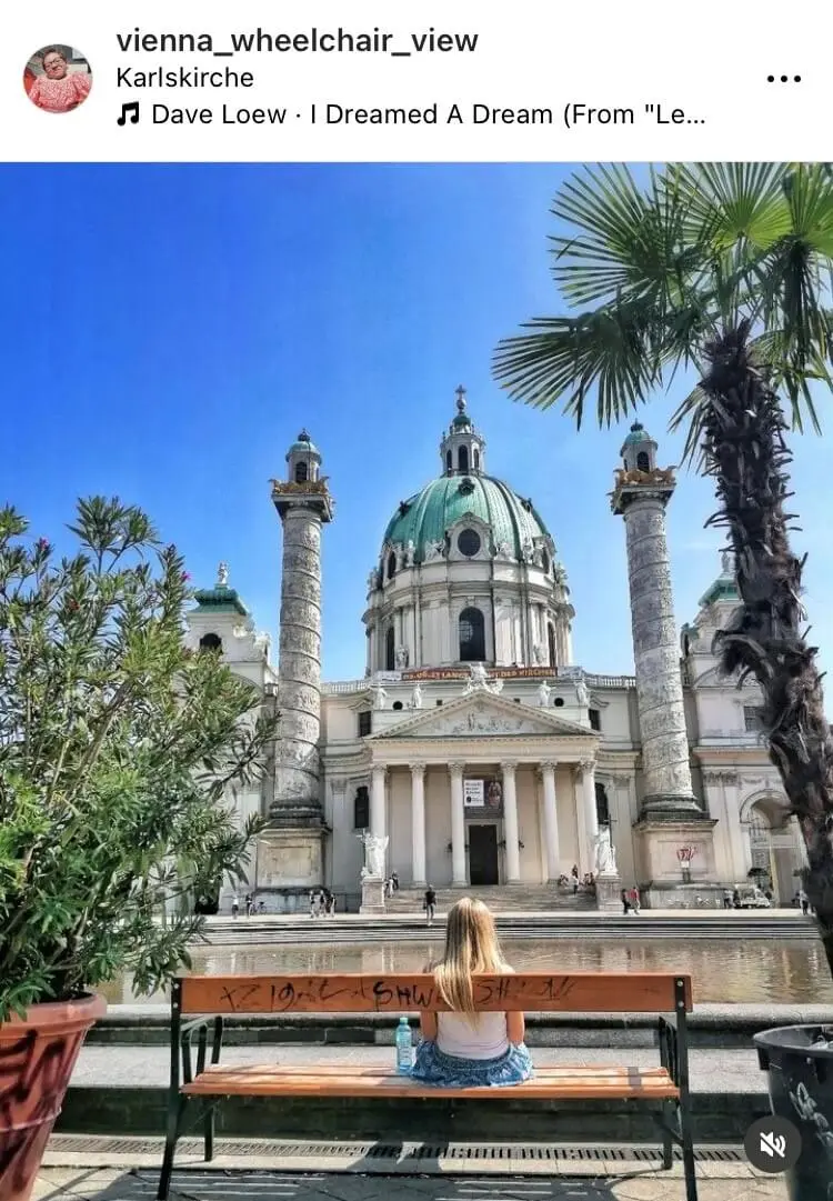 Die Karlskirche – ein Lieblingsmotiv von Evelyn Brezina @vienna_wheelchair_view