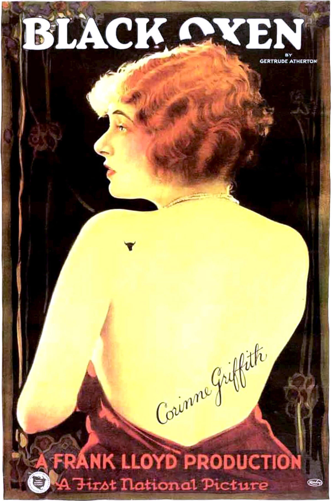 Plakat zur Verfilmung von Gertrude Athertons vieldiskutierten Roman „Black Oxen“, Regie: Frank Lloyd, Wikimedia Commons 