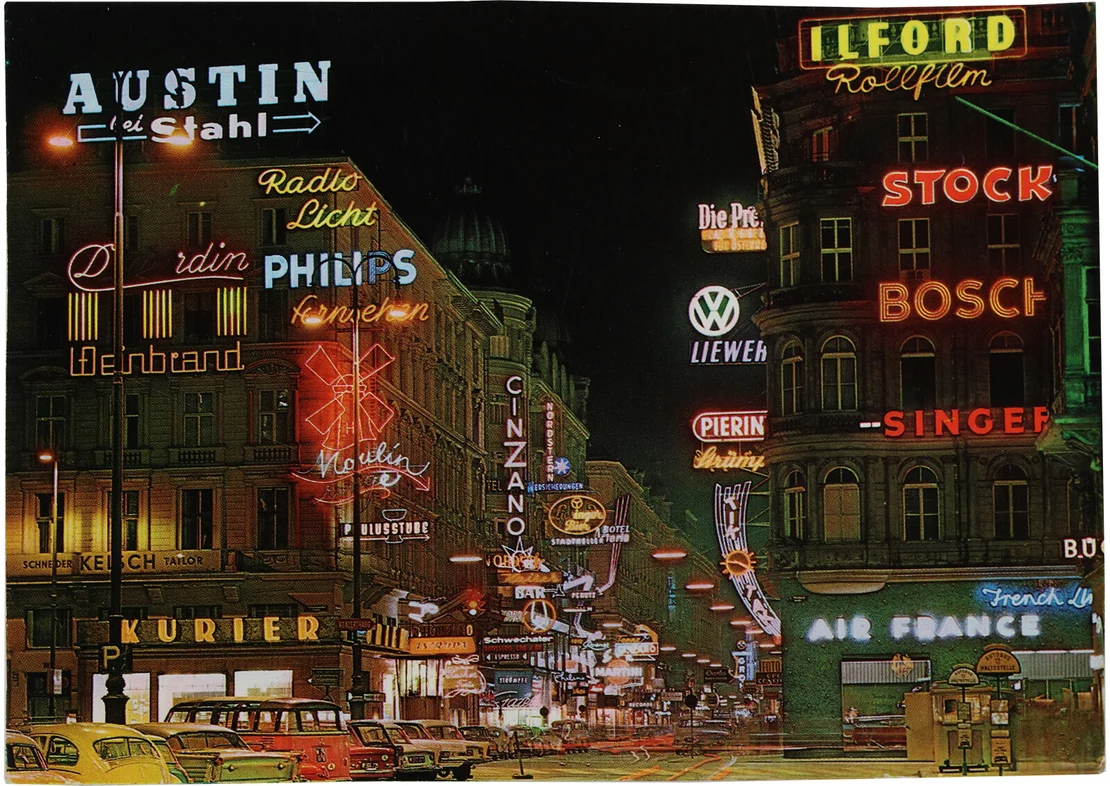 Kärntner Straße, Nachtansicht, um 1970, Hersteller: HDH Verlag, Wien, Wien Museum
