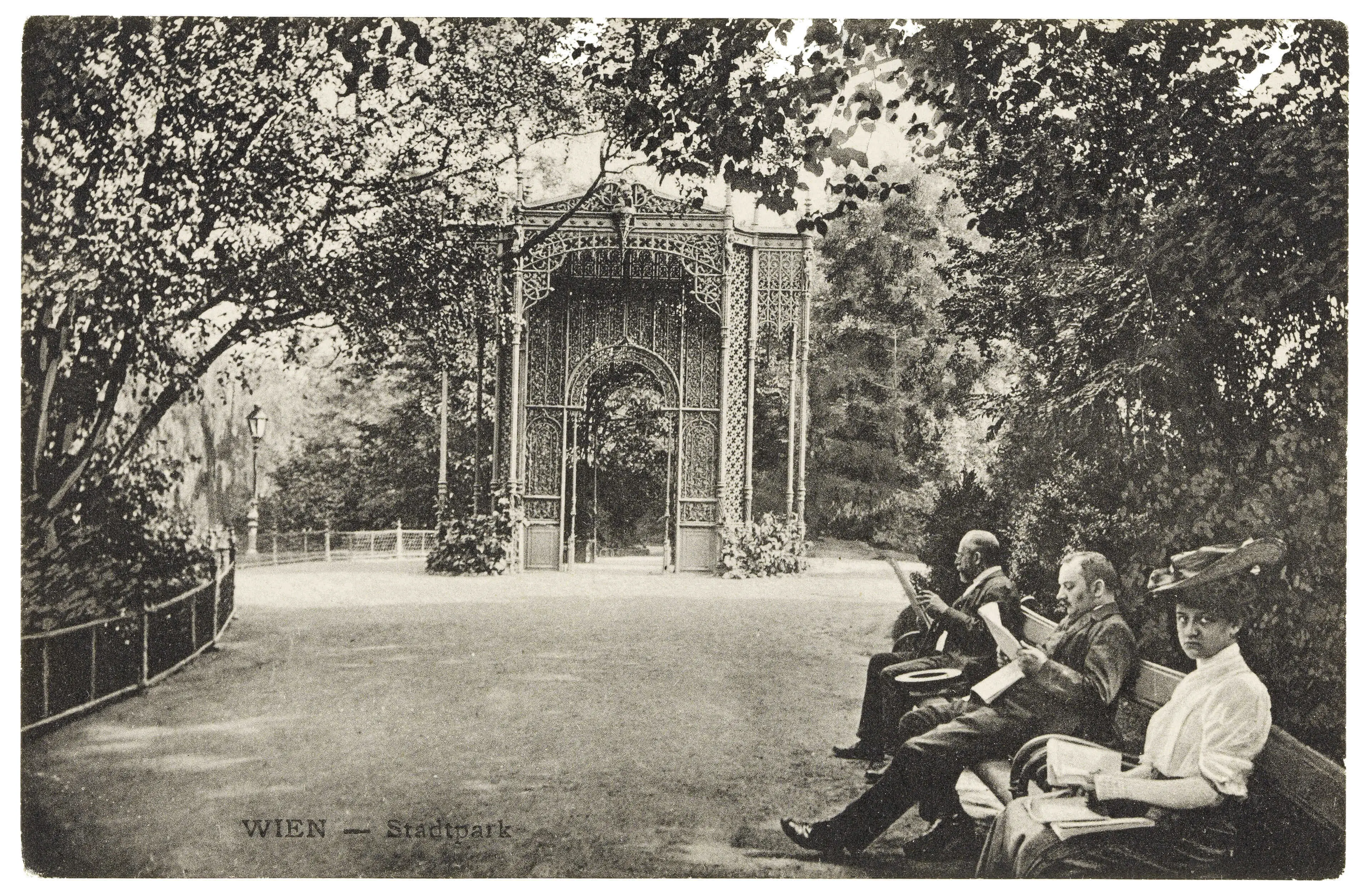 Der eiserne Pavillon im Stadtpark, Ansichtskarte um 1910, Wien Museum