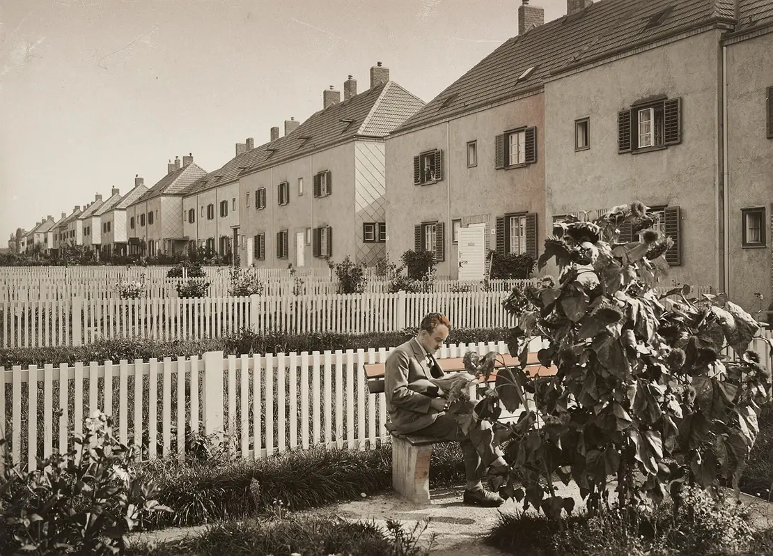 Franz Schacherl, Franz Schuster: Siedlung „Am Wasserturm“, 1923/24, Foto: Martin Gerlach jun., Aufnahme um 1930, Wien Museum, Inv.-Nr. 59161/614   