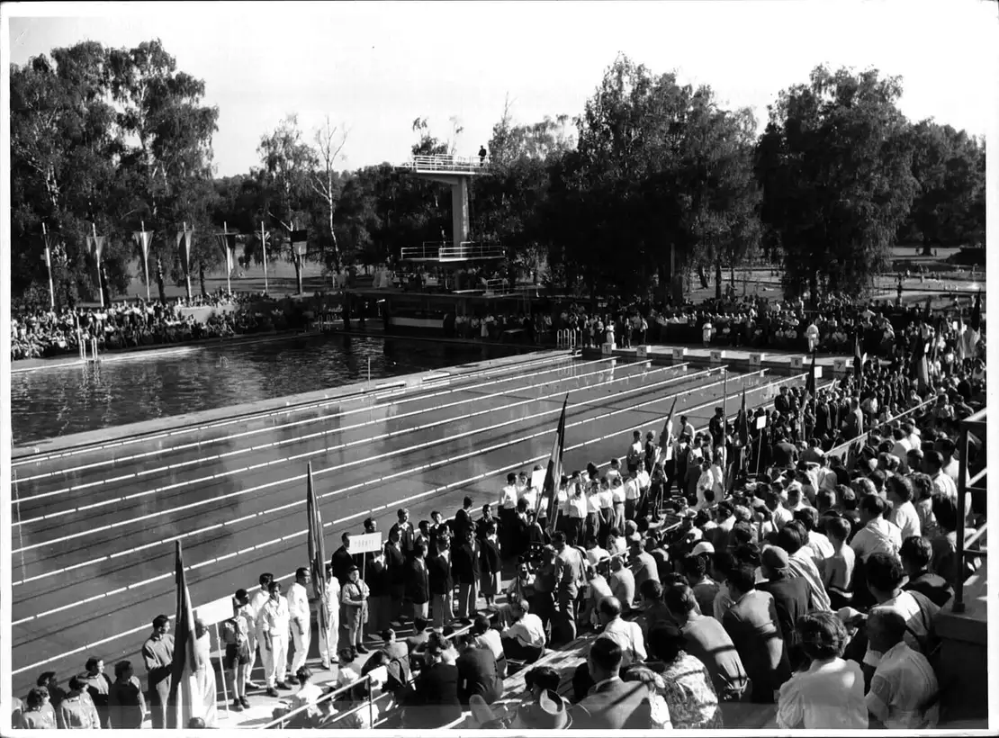 Schwimm-Europameisterschaften im Wiener Stadionbad, 1950, Foto: Rübelt, Lothar / ÖNB-Bildarchiv / picturedesk.com