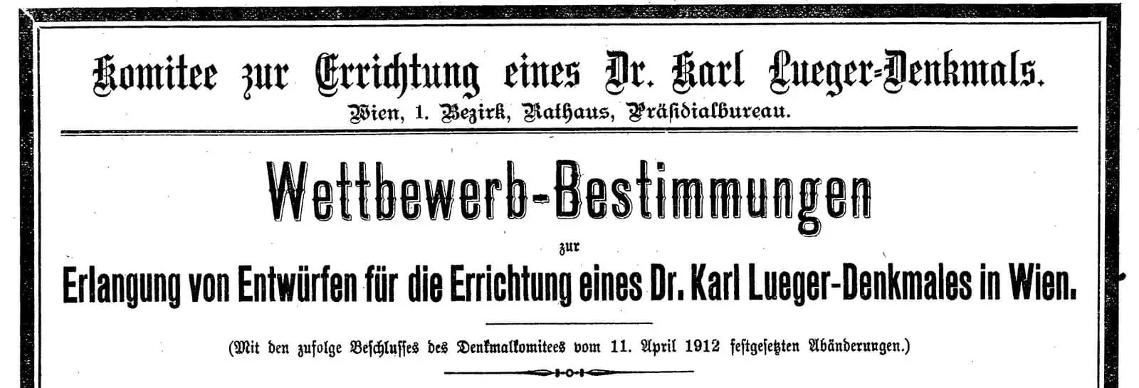 Ausschreibung in der Wiener Zeitung, Quelle: ANNO/ÖNB