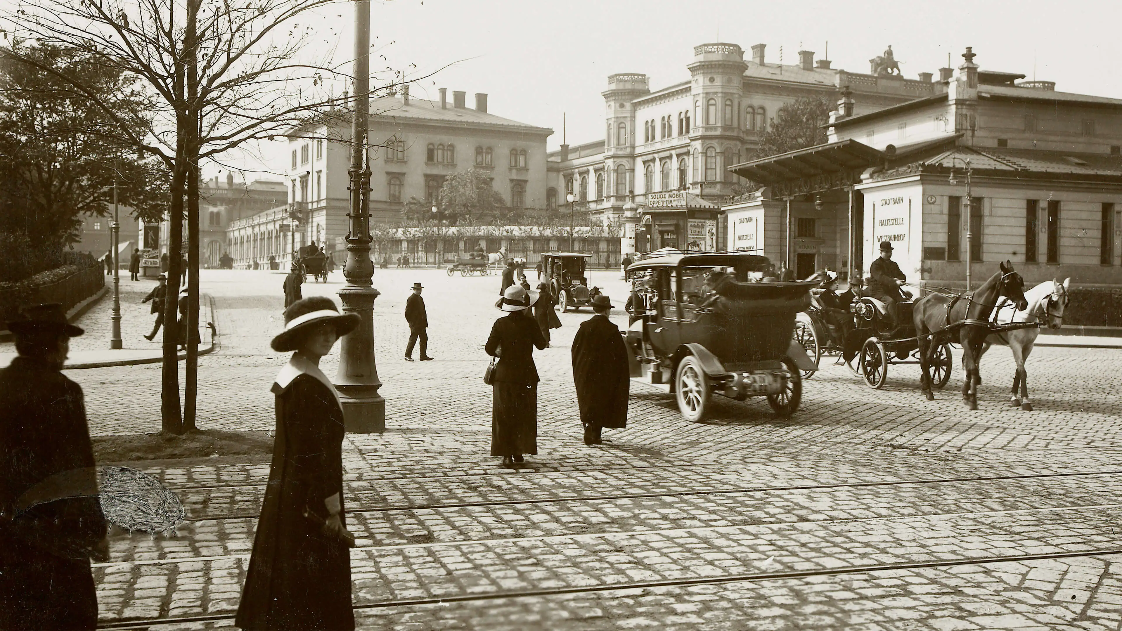 Stadtbahnstation beim Westbahnhof, vor 1918, Foto: Martin Gerlach sen., Wien Museum, Inv.-Nr. 224668  