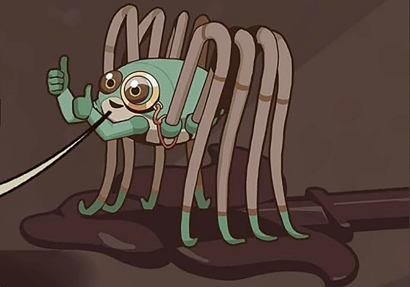 … zum fertigen Maskottchen des Escape-Spiels, Grafik: Daniel Rachbauer  