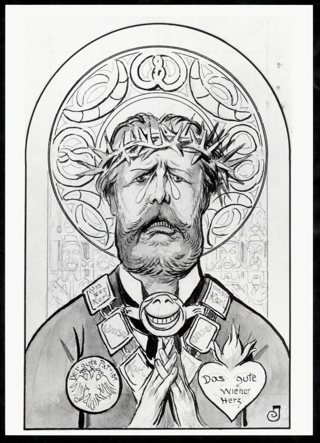 Ernst Juch: Karikatur von Karl Lueger, 1896/97 (?), Wien Museum  