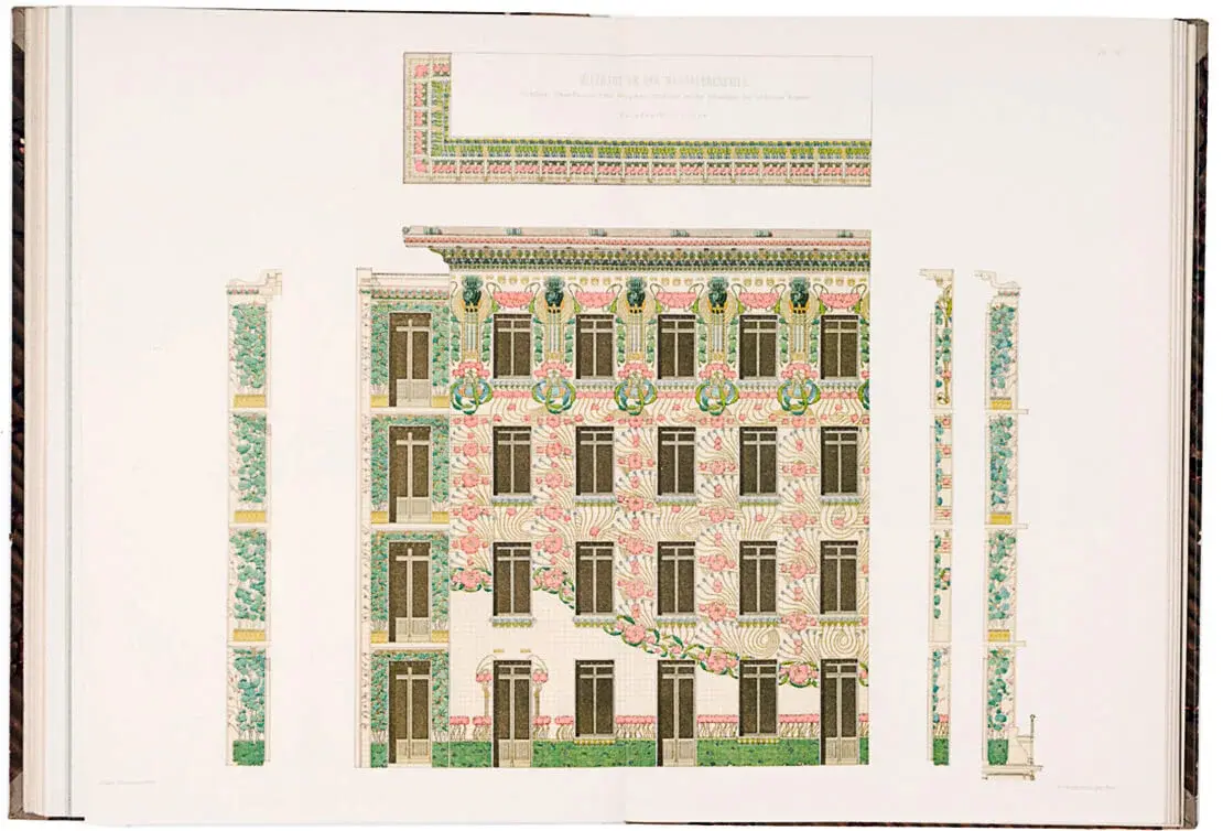 Otto Wagner: Majolikahaus, 6., Linke Wienzeile 40, in: Allgemeine Bauzeitung 65 (1900), Tafel 10, Sammlung Wien Museum