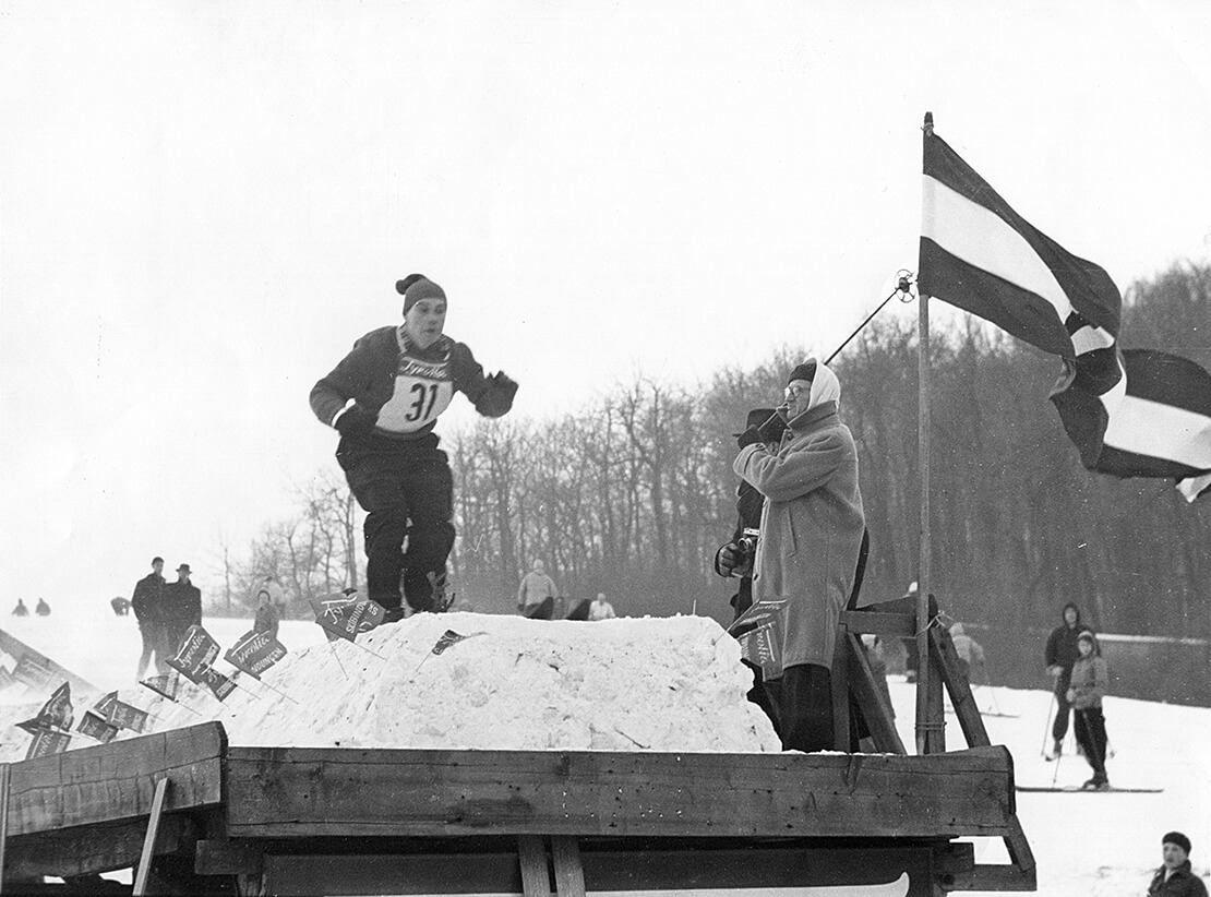 Sprungschanze am Himmelhof, 1954, Foto: hojos@1133.at 