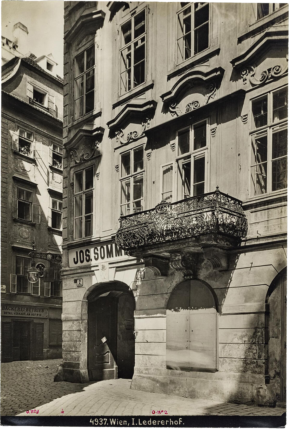 Wien 1., Ledererhof 2, Barockes Bürgerhaus, Fotografie von Bruno Reiffenstein, um 1900, Wien Museum 