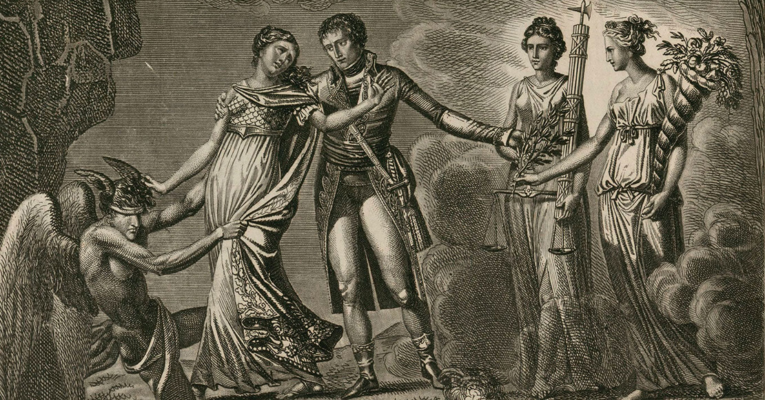 Alexis Chataigner: Allegorie der Guten Regierung von Napoleon Bonaparte (Detail), um 1801, Radierung, (c) Bibliothèque nationale de France 
