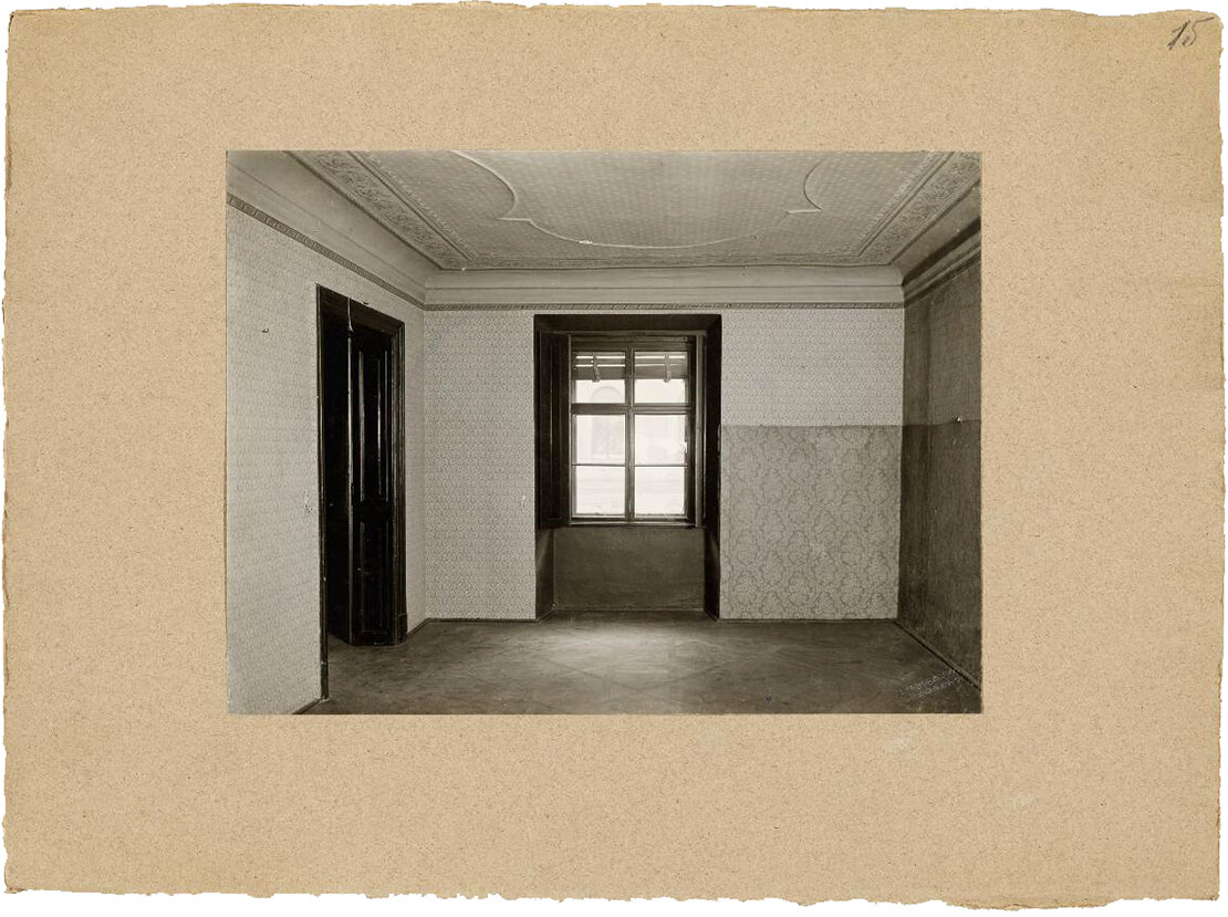 Beethovens Sterbewohnung in der Schwarzspanierstraße 15 im 9. Bezirk. Fotografie von Brand & Barozzi, 1903, Wien Museum 