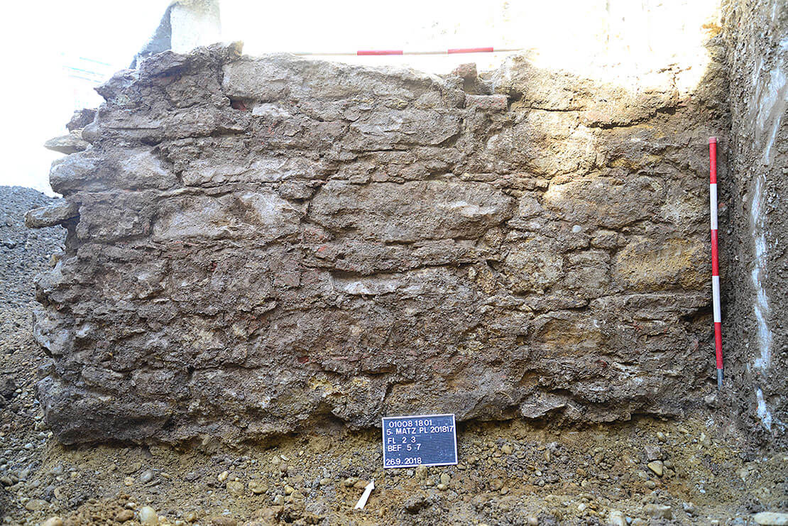 Reste der Kellermauern des Gasthauses „Zum Auge Gottes“, Foto: Stadtarchäologie Wien 