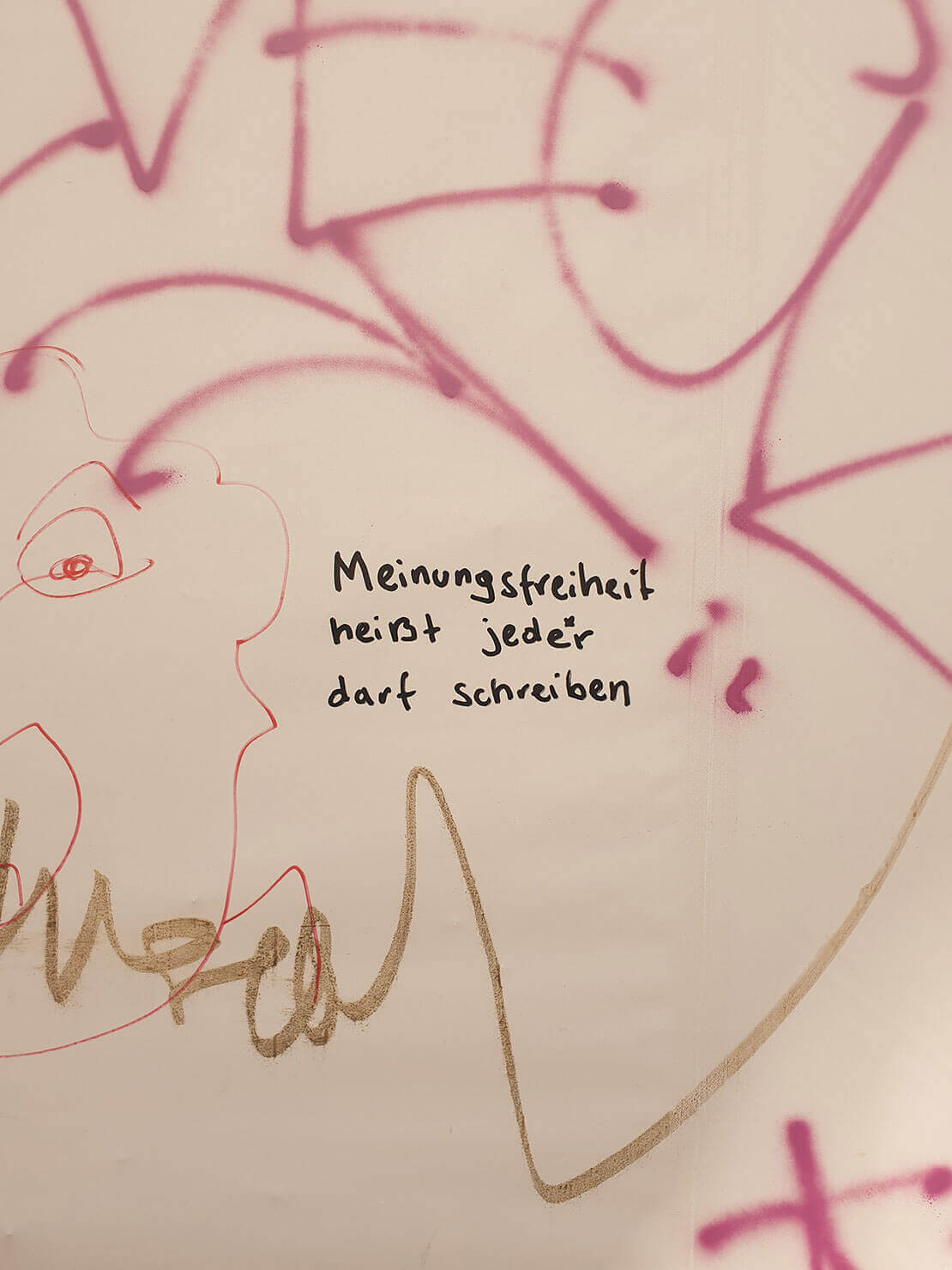 „Meinungsfreiheit heißt jeder darf schreiben“ Unbekannt, Mariahilferstraße, 2020, Foto: Karina Karadensky, Wien Museum 