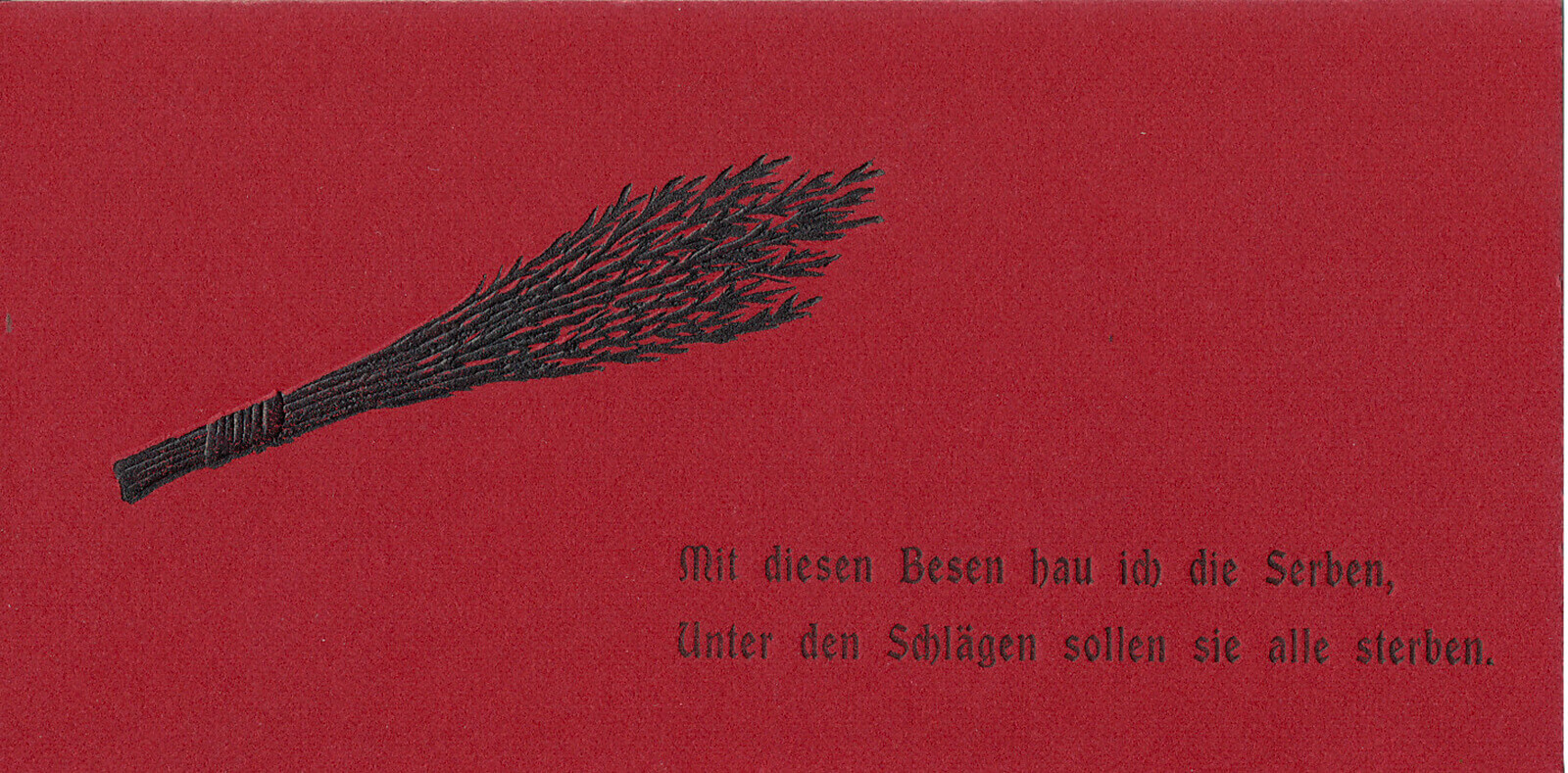 Krampus-Grußkarte mit Kriegspropaganda, 1914, Wien Museum 
