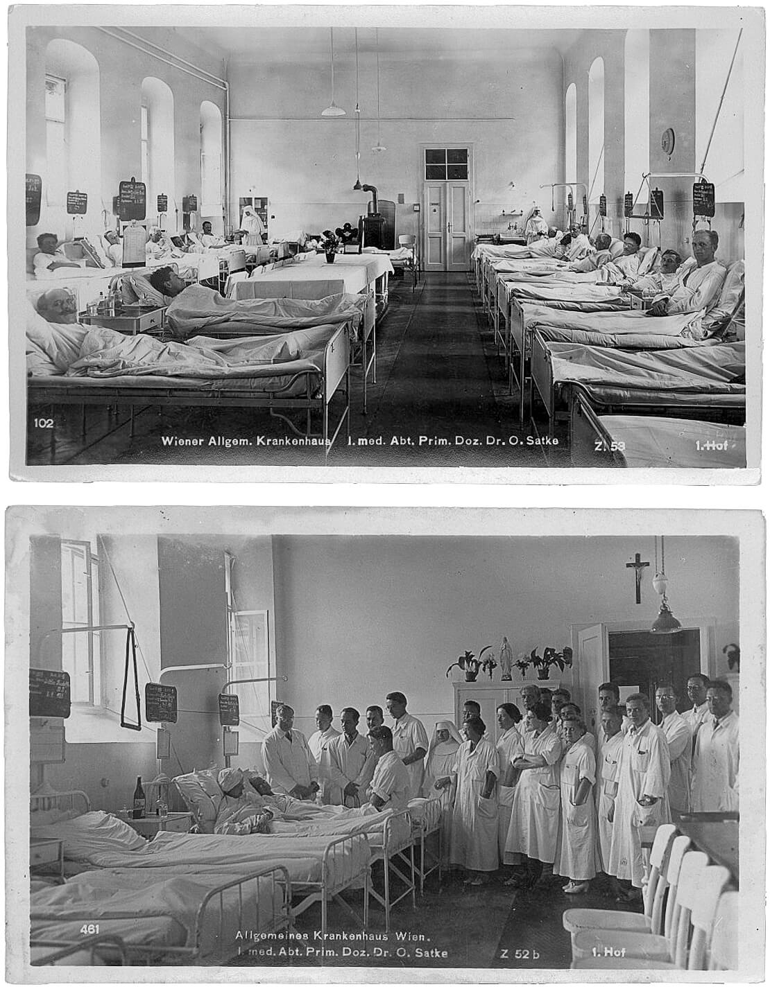 Krankensaal im Allgemeinen Krankenhaus, Ansichtskarte, ca. 1930, Wien Museum 