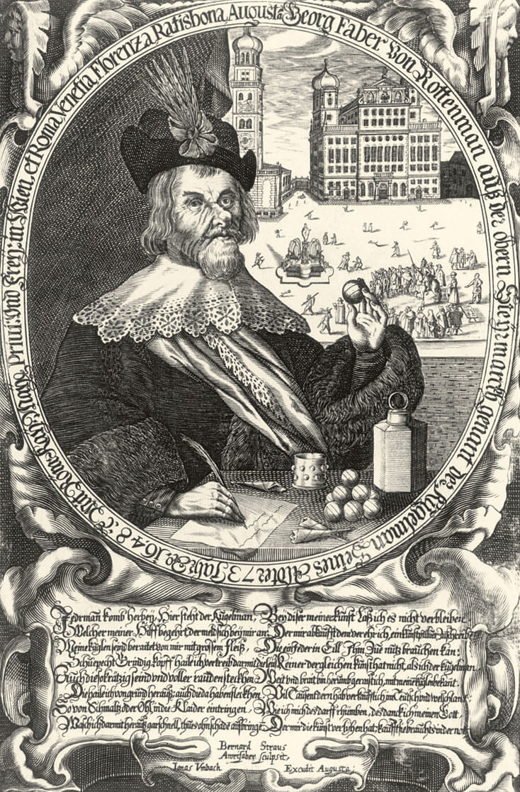 Georg Faber genannt der Kugelmann, 1648, Kupferstich von Bernhard Straus nach Jon Umbach, Wien Museum 