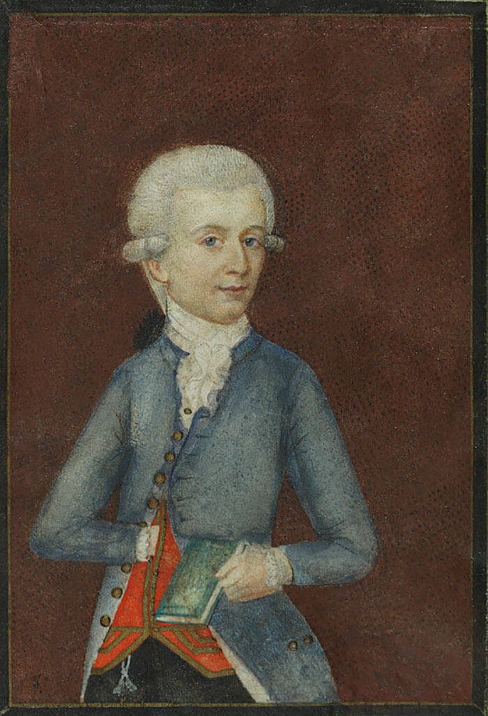 Mozart-Porträt, Maler unbekannt, Gouache, um 1803, Wien Museum 